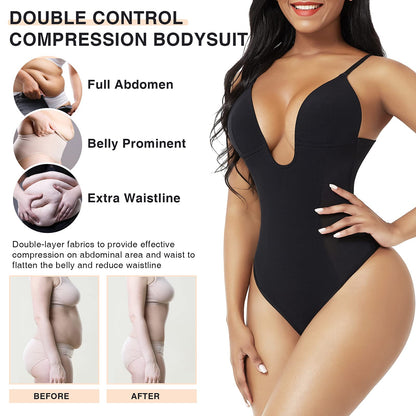 U-plunge Shapewear Low-back Bodysuit for Women