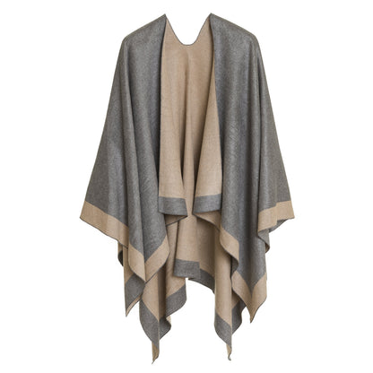 Women's Reversible Shawl Wrap Poncho