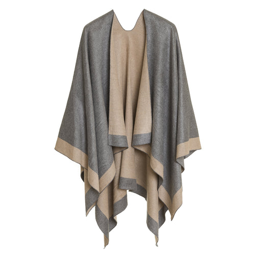 Women's Reversible Shawl Wrap Poncho