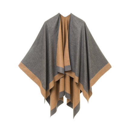 Women's Reversible Shawl Wrap Poncho