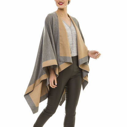 Women's Reversible Shawl Wrap Poncho
