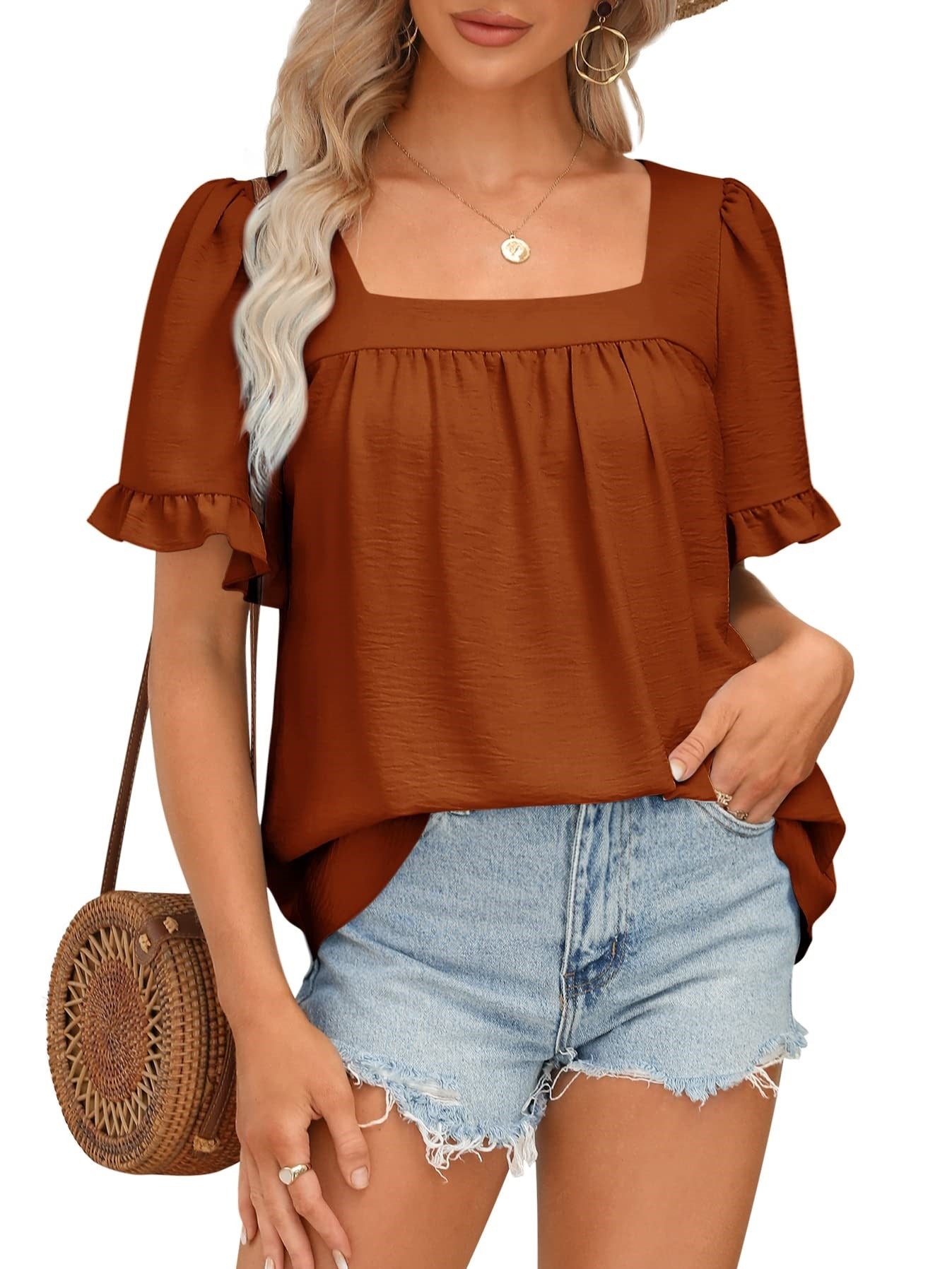 Women's Summer Flowy Peplum Top