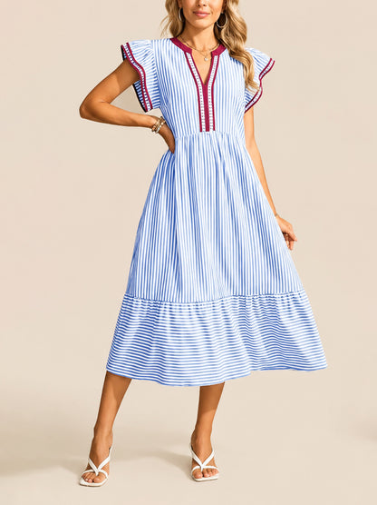 Women's Summer Casual Striped Dress with Pockets