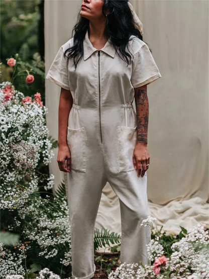 Cropped Utility Jumpsuit