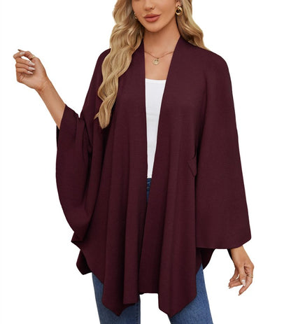 Women's Shawl Wraps Soft Open Front Poncho Sweater