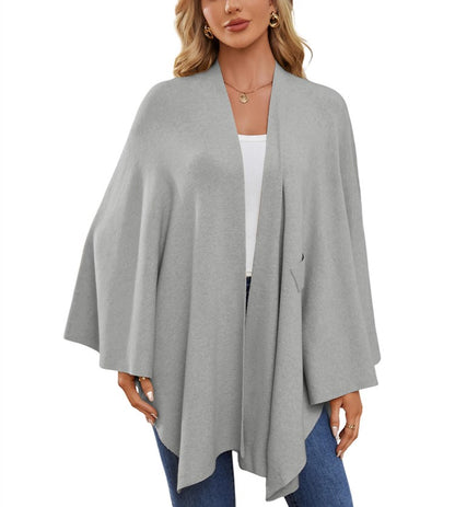Women's Shawl Wraps Soft Open Front Poncho Sweater