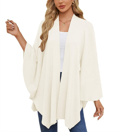 Women's Shawl Wraps Soft Open Front Poncho Sweater