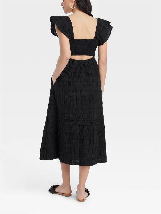 Women's Fluttering Short Sleeve Butterfly Dress
