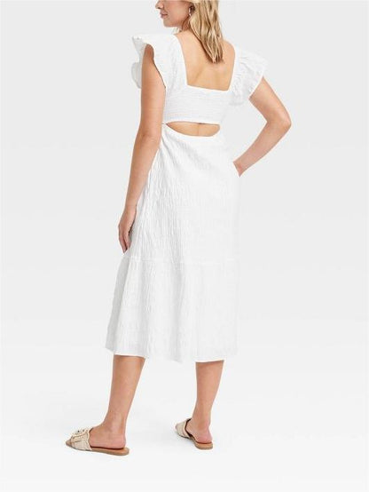 Women's Fluttering Short Sleeve Butterfly Dress