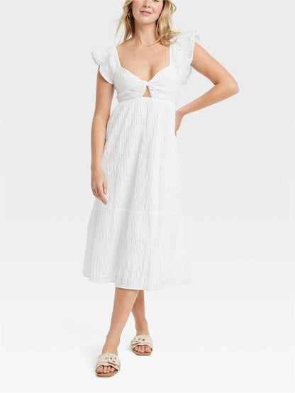 Women's Fluttering Short Sleeve Butterfly Dress