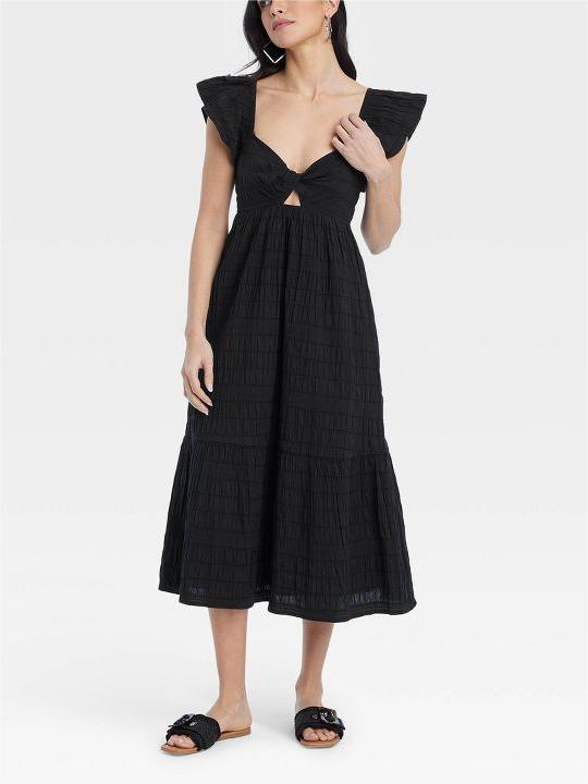 Women's Fluttering Short Sleeve Butterfly Dress