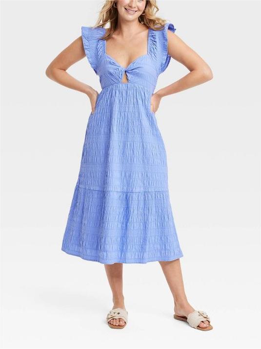 Women's Fluttering Short Sleeve Butterfly Dress