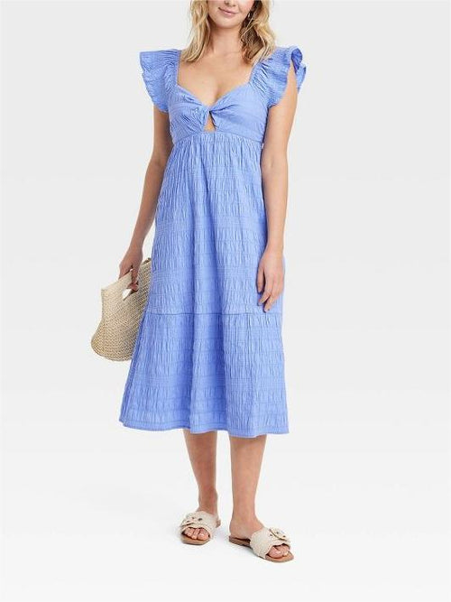 Women's Fluttering Short Sleeve Butterfly Dress