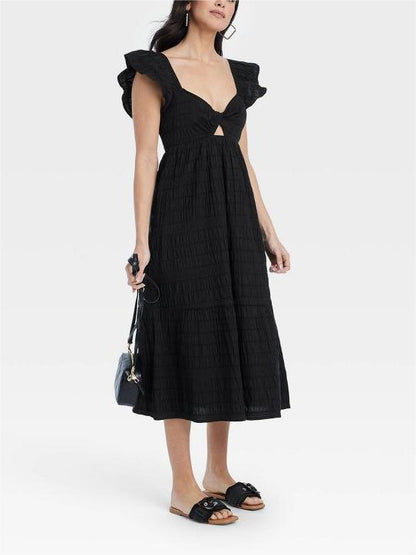 Women's Fluttering Short Sleeve Butterfly Dress