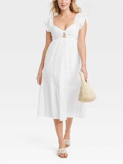 Women's Fluttering Short Sleeve Butterfly Dress