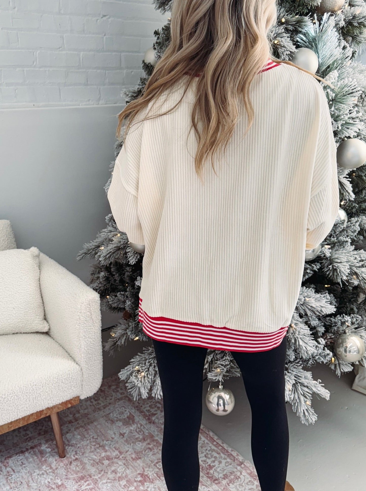 Women's Skating Santa Sequin Pullover