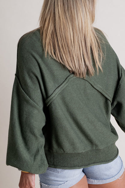 Women's Mock Neck Dolman Sleeves Sweater
