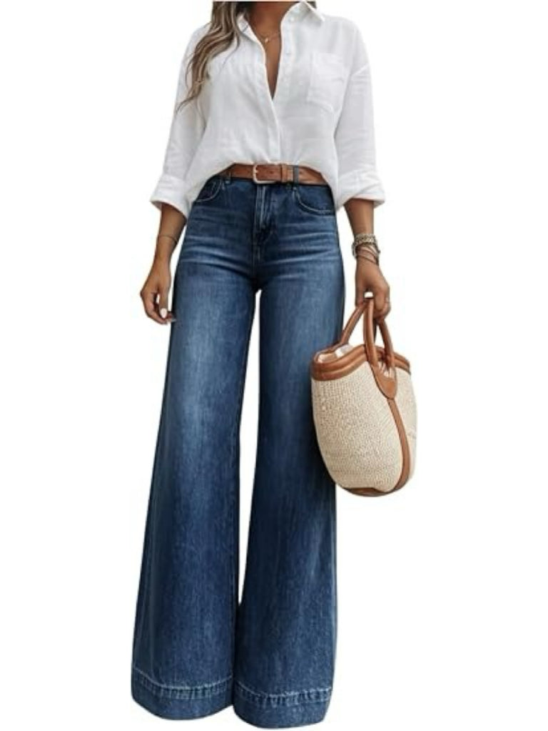 Women's High Waisted Stretchy Baggy Denim Pants
