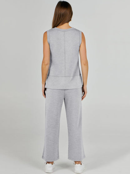 Women's Sleeveless Wide Leg Tracksuits 2 Piece Sets