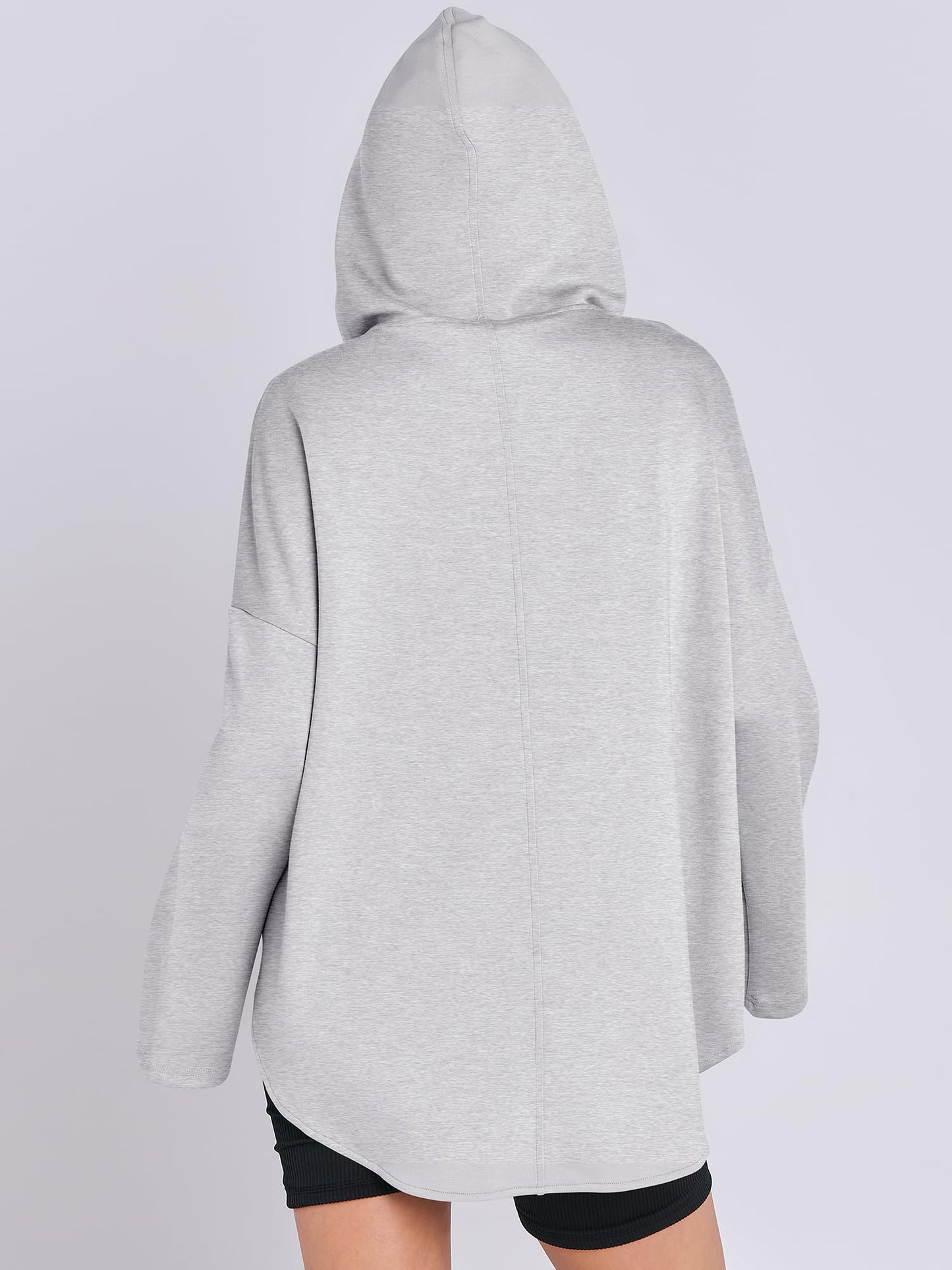 Women's Quarter Zip Oversized Tunic Hoodie