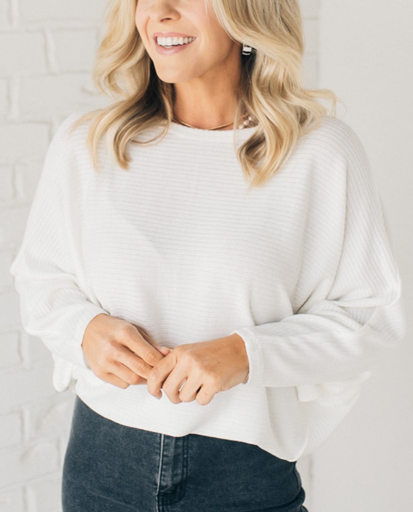 Women's Ribbed Dolman Top