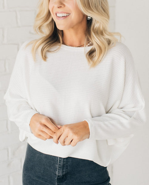 Women's Ribbed Dolman Top