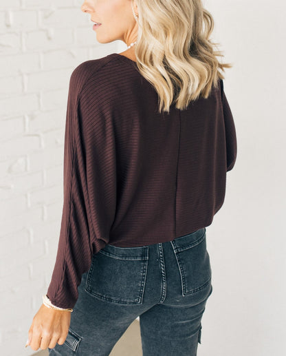 Women's Ribbed Dolman Top