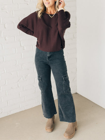 Women's Ribbed Dolman Top