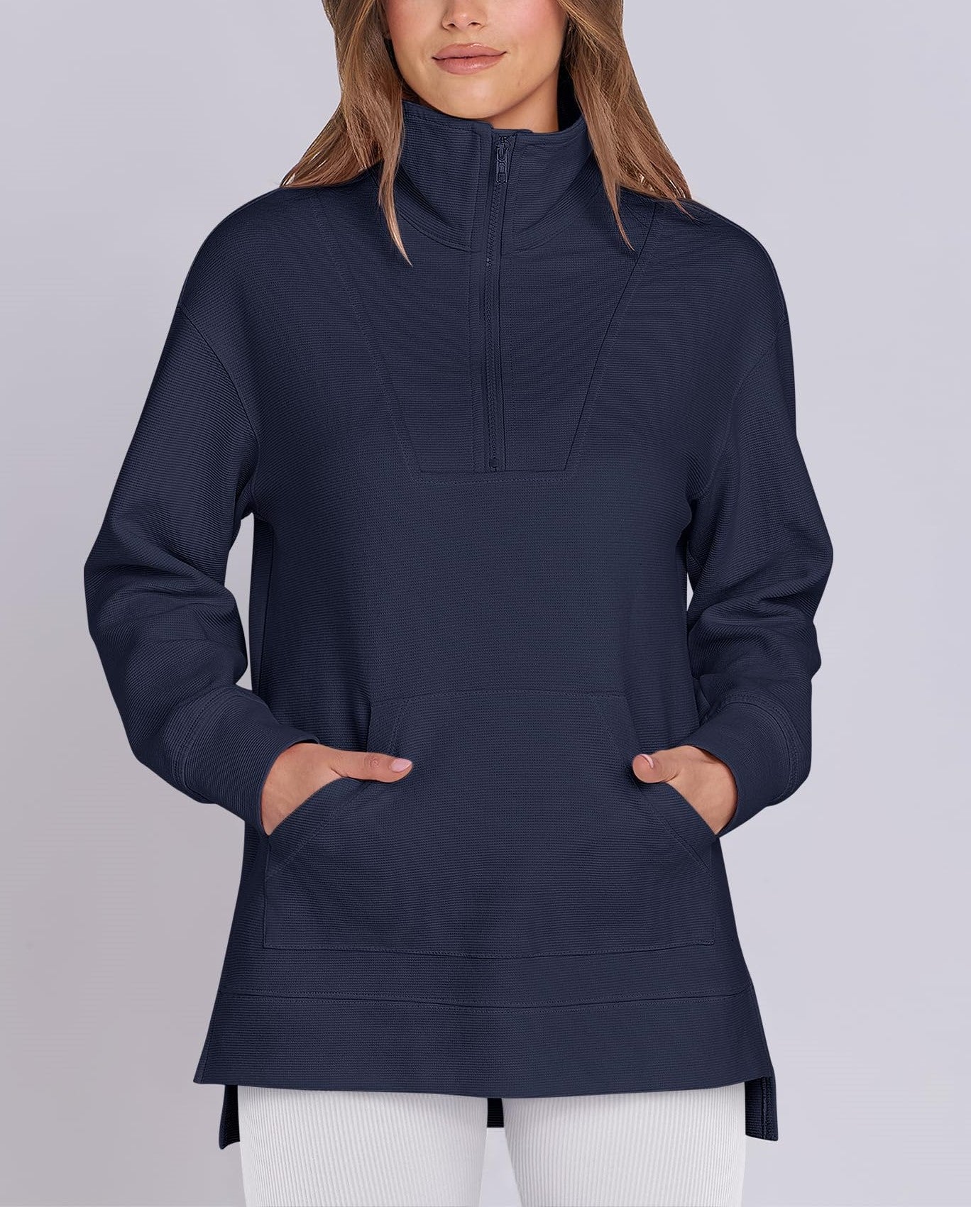Women's Quarter Zip Oversized Knit Pullover