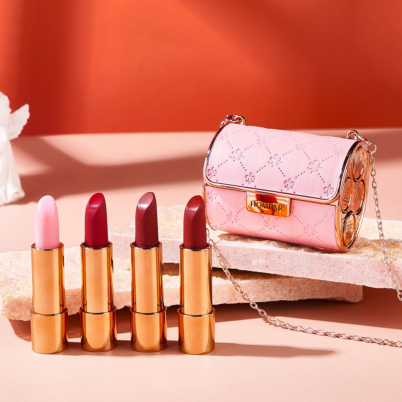 Mother's Day Gift - Velvet Matte Lipstick Set with Glamour Chain Pouch
