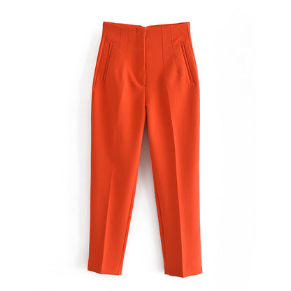 Multi-line Temperament High Waist Trousers