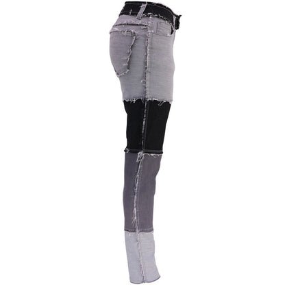 Fashion Color-blocking Skinny Jeans