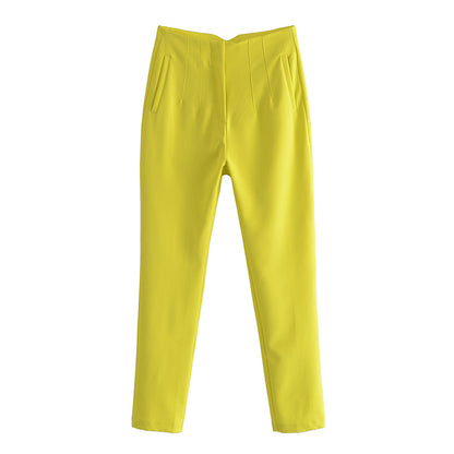 Multi-line Temperament High Waist Trousers