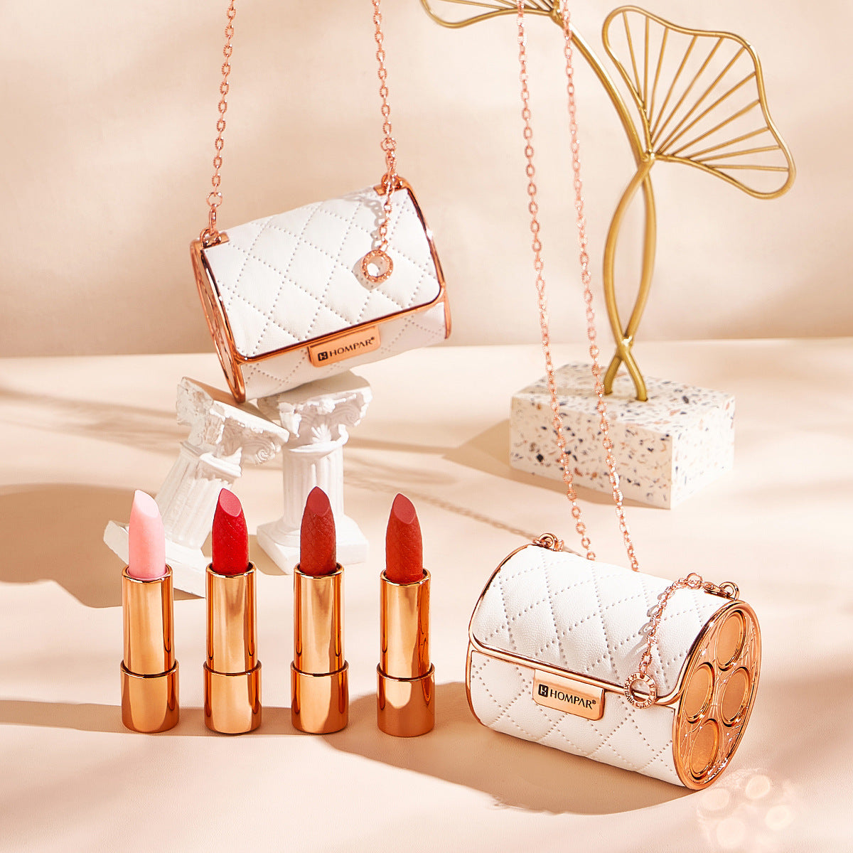 Mother's Day Gift - Velvet Matte Lipstick Set with Glamour Chain Pouch