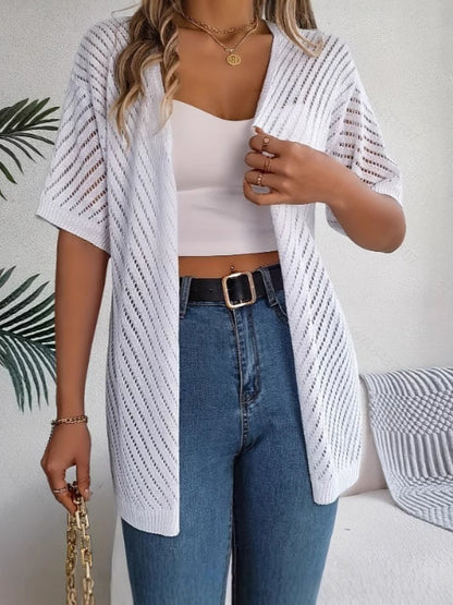 Women's Summer Hollow Out Open Front Knit Cardigan