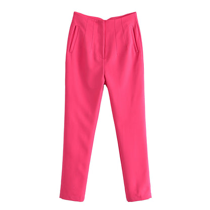 Multi-line Temperament High Waist Trousers