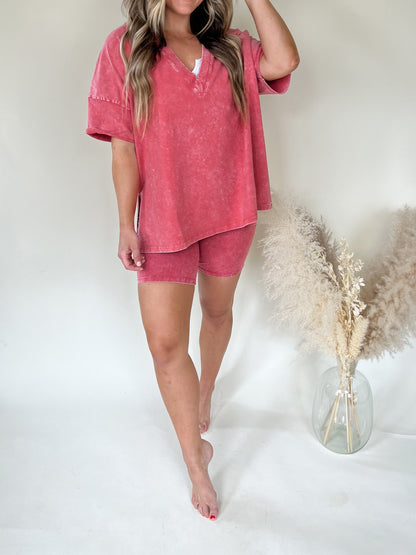 New Women's Summer Washed Set