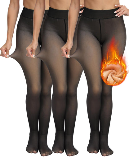 Women's Fleece Lined Skin Tone Closed Foot Leggings (Buy 3 Free Shipping)