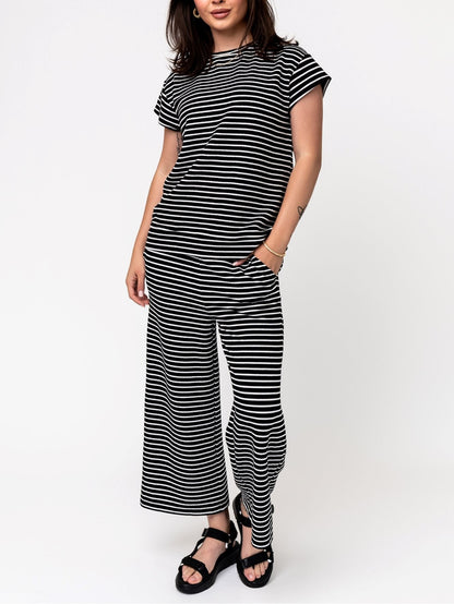 Women's Casual Striped Two Piece Set