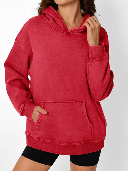 Women's Casual Oversized Acid Wash Hoodie Pullover