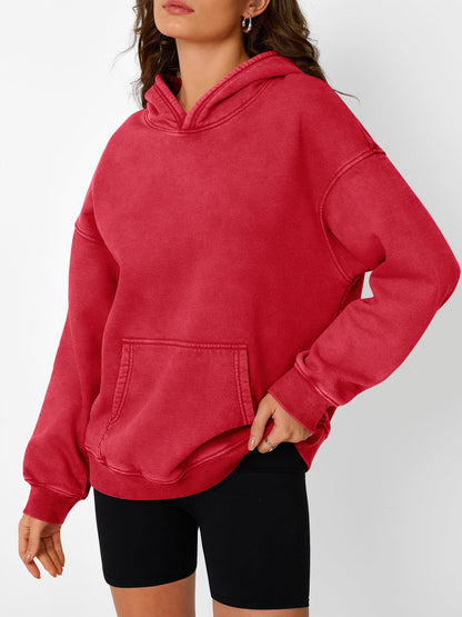 Women's Casual Oversized Acid Wash Hoodie Pullover