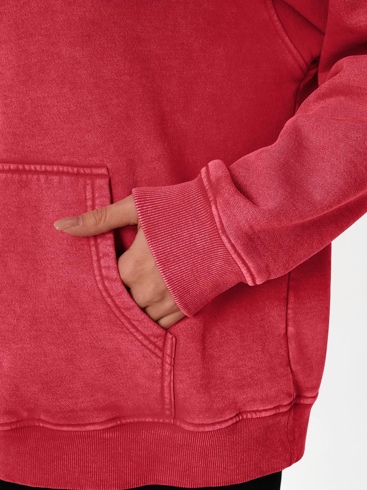 Women's Casual Oversized Acid Wash Hoodie Pullover