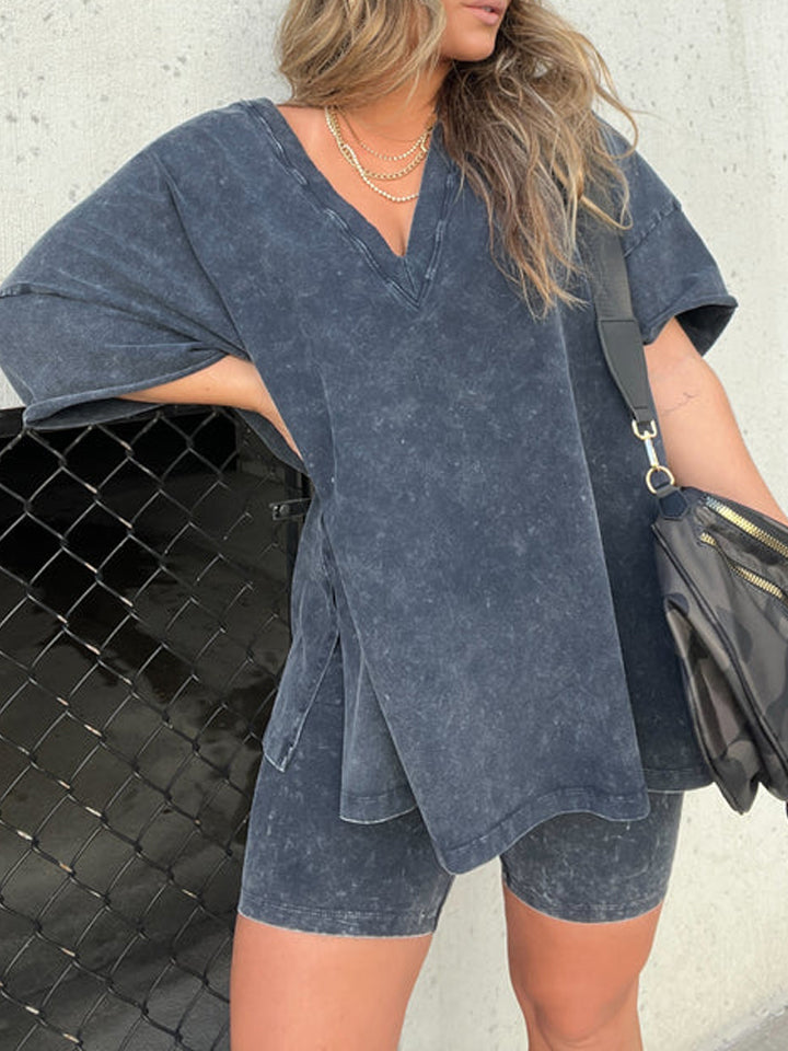 New Women's Summer Washed Set