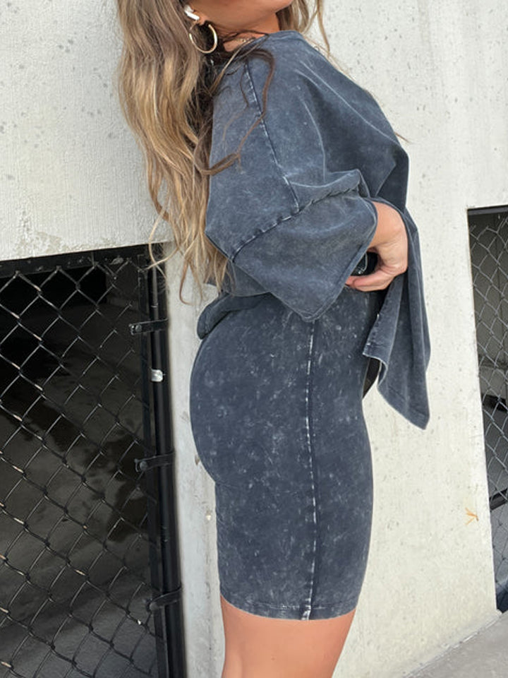 New Women's Summer Washed Set