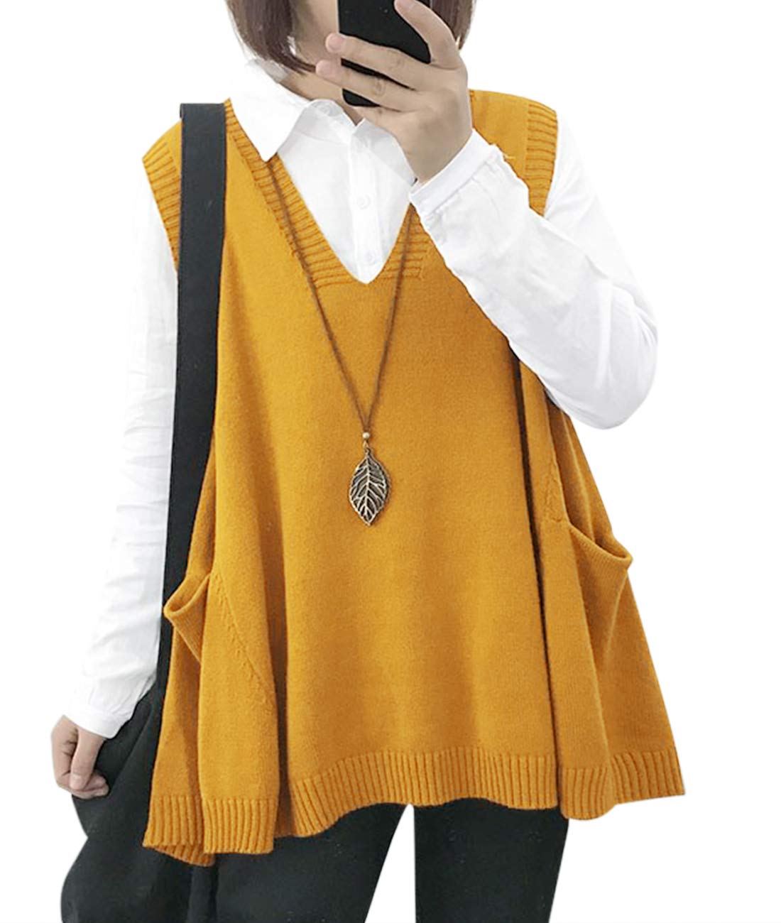Women's Loose Swing Knit Sweater Vest