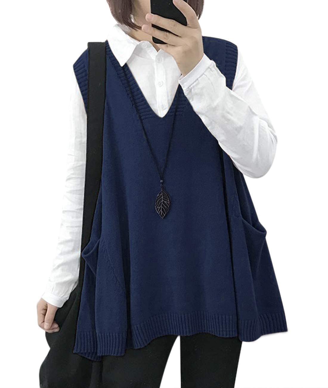 Women's Loose Swing Knit Sweater Vest