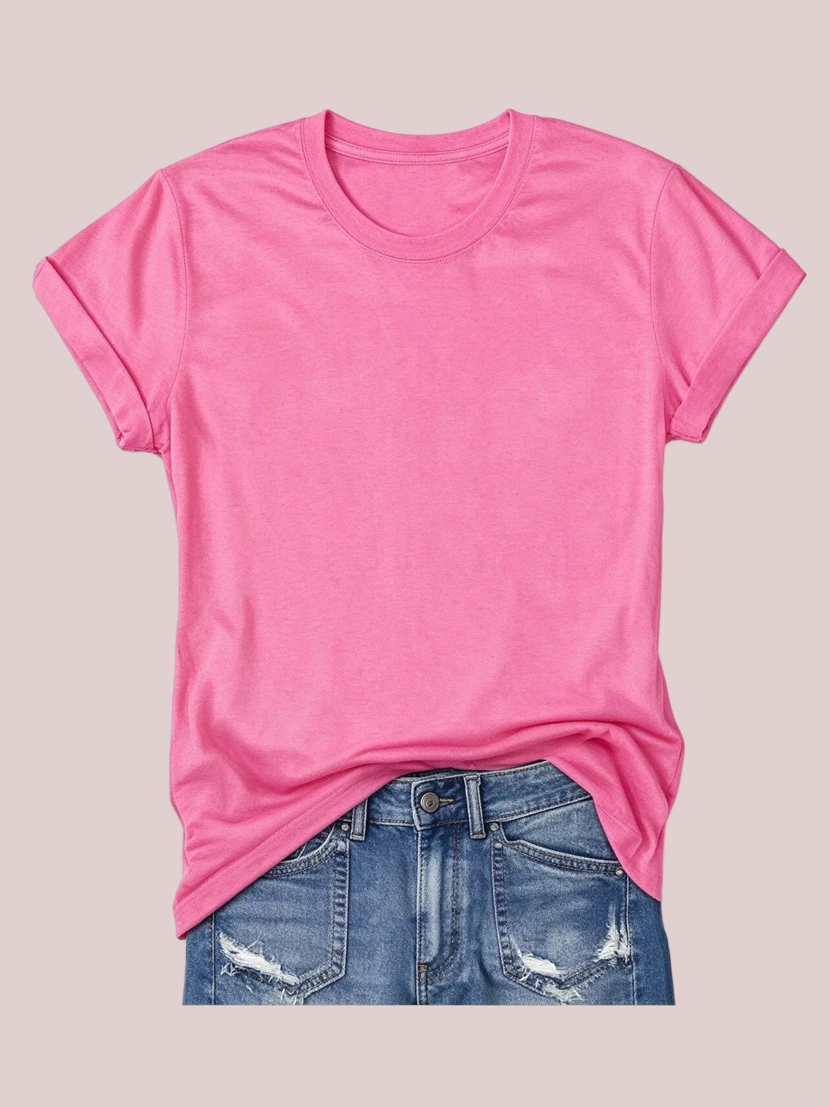 Women's Basic Crew Neck Short Sleeve T-Shirt 7 Pack