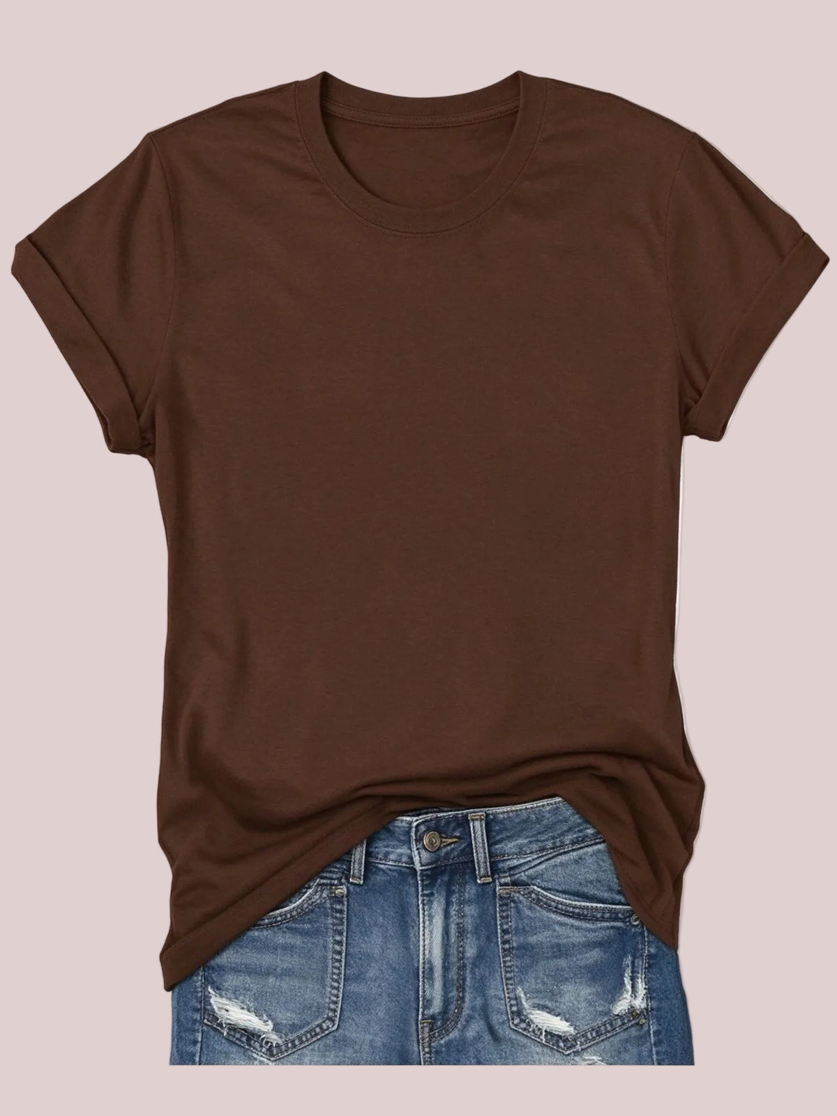 Women's Basic Crew Neck Short Sleeve T-Shirt 7 Pack
