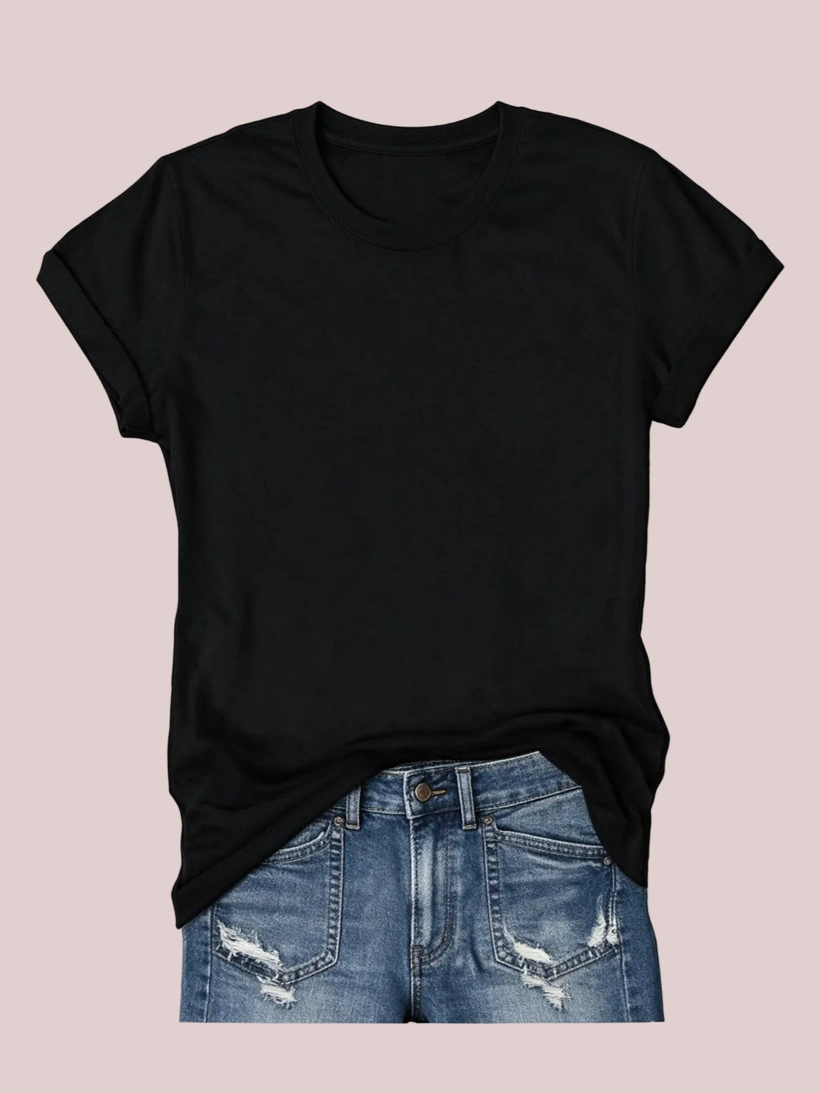 Women's Basic Crew Neck Short Sleeve T-Shirt 7 Pack