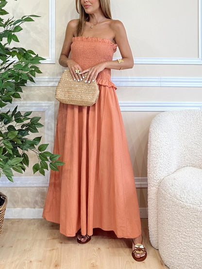 Women's Smocked Tube Top Maxi Dress